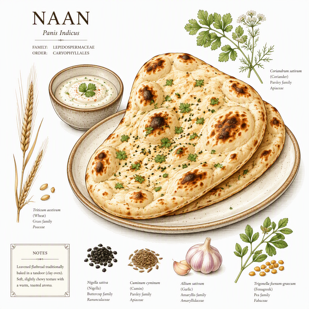 Tuoretta naan-leipää lautasella dipin kera Tuoretta naan-leipää lautasella dipin kera
