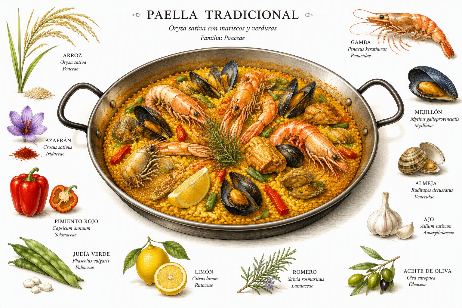 Perinteinen espanjalainen paella pannulla Perinteinen espanjalainen paella pannulla