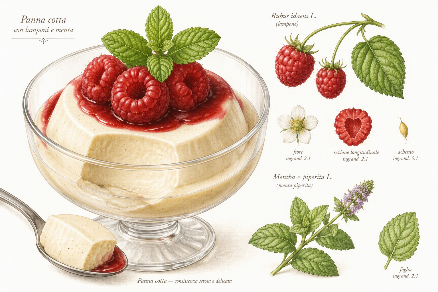 Herkullinen panna cotta tuoreilla marjoilla koristeltuna Herkullinen panna cotta tuoreilla marjoilla koristeltuna
