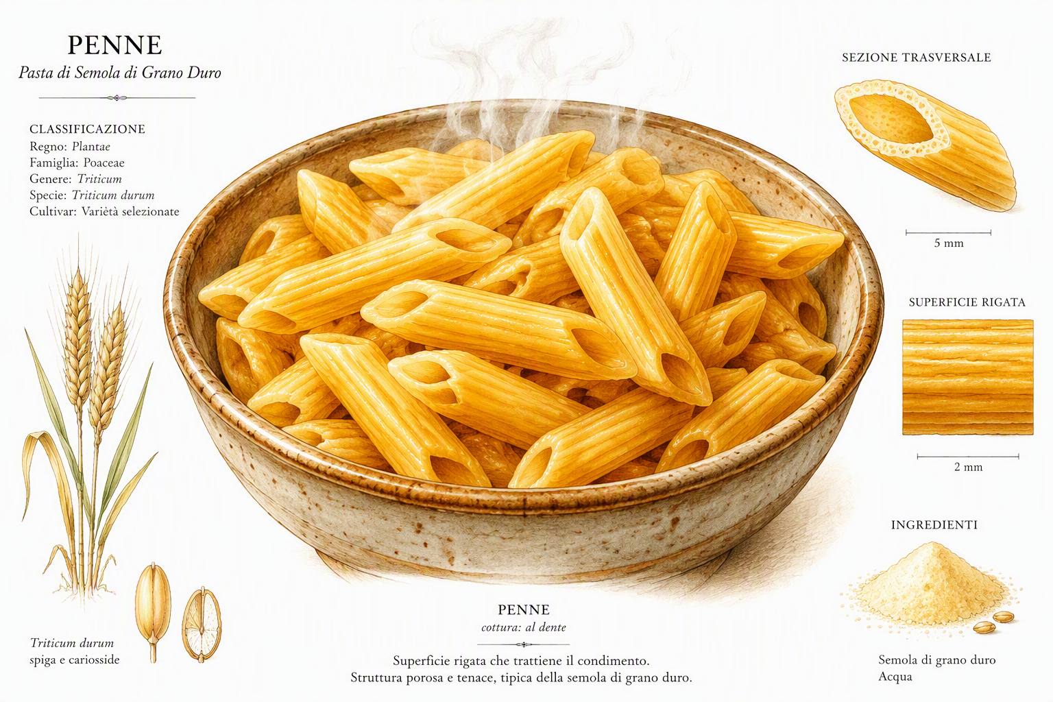 Tuoretta keitettyä penne-pastaa lautasella Tuoretta keitettyä penne-pastaa lautasella
