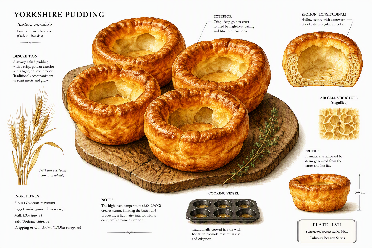 Kultaiseksi paistetut Yorkshire pudding -leivonnaiset Kultaiseksi paistetut Yorkshire pudding -leivonnaiset